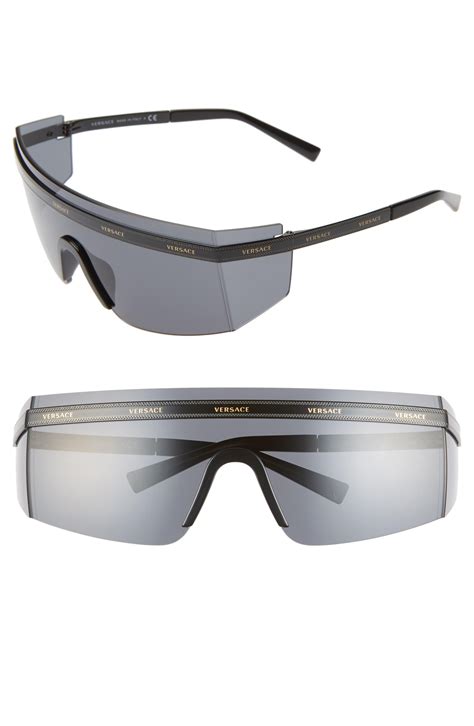 versace 65mm shield wrap sunglasses